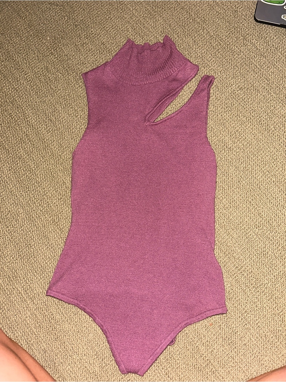 Le Lis Sleeveless Mock Neck One-Shoulder Bodysuit - Mauve Pink